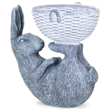 Laying Rabbit w/Basket 7"Lx7"H Resin