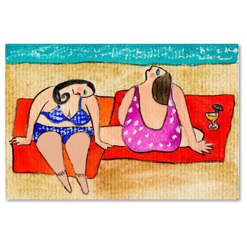 Wyanne 'Big Divas Lounging On The Beach' Canvas Art, 47"x30"