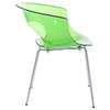 Eurostyle Miss B Antishock Side Chair, Lime Green and Chrome, Set of 4