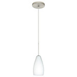 Besa Lighting - Besa Lighting 1XT-719807-SN Karli - One Light Cord Pendant with Flat Canopy - The Karli features a softly radiused glass, that wKarli One Light Cord Bronze Opal Matte Gl *UL Approved: YES Energy Star Qualified: n/a ADA Certified: n/a  *Number of Lights: Lamp: 1-*Wattage:50w GY6.35 Bi-pin bulb(s) *Bulb Included:Yes *Bulb Type:GY6.35 Bi-pin *Finish Type:Bronze