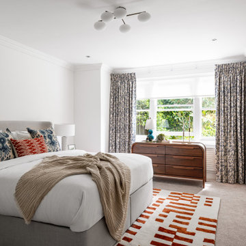 Patterned Harmony: A Master Bedroom & En-suite with Bold Accents