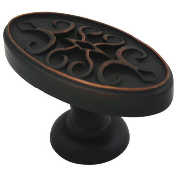 Cosmas 9133ORB Oil Rubbed Bronze Cabinet Oval Knob, 1-3/4" Length, Set of 5