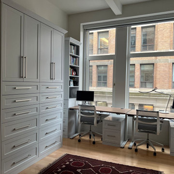 Wall bed, cabinet, desk and bookshelfWe are thrilled with the transformation cre