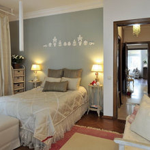 hang curtains from ceiling - laundry room