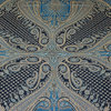 Moroccan Bedding, Pashmina Wool Blanket Throw, Turquoise Black Paisley