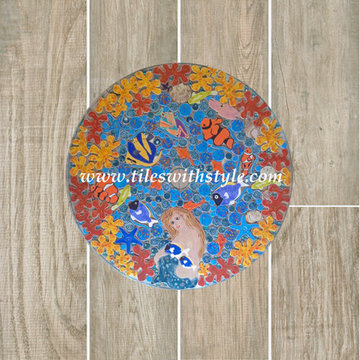 Plank Ceramic Flooring Mosaic Tile Ideas