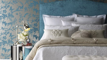 Fulham Bedhead in Ella Peacock Velvet