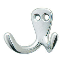 Hafele Cabinet Hardware - Aluminum Double Coat Hook 42mmx22mmx32mm - 845.10.805 - Towel Bars And Hooks