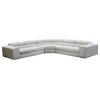 Diamond Sofa Surround 3PC Leather Sectional with Click-Clack Headrests in White