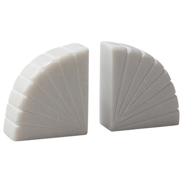 Semicircle Marble Bookends