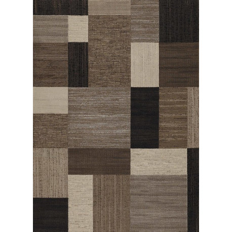Couristan Everest Geometrics Area Rug, Brown-Multi, 5'3"x7'6"