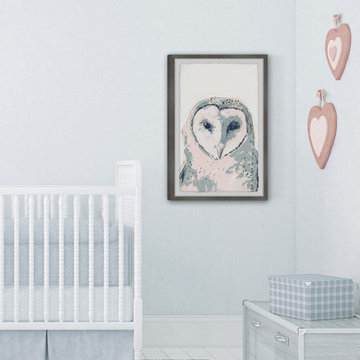 "Funky Owl Portrait I" Framed Painting Print