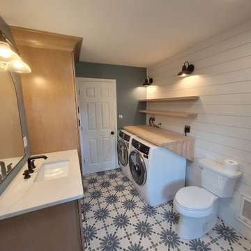 Transitional Contemporary Bathroom Laundry Room Remodel