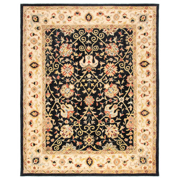Safavieh Antiquity Collection AT21 Rug, Black, 9'6"x13'6"