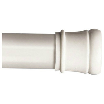 Zenith 506W TwistTight Adjustable Tension Shower Curtain Rod, White, 42"-72"