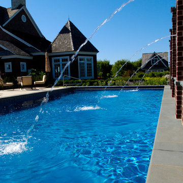 Long Grove, IL Swimming Pool with Raised Wall Water Feature