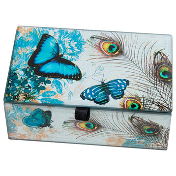 Glass Butterfly Keep Sake Box
