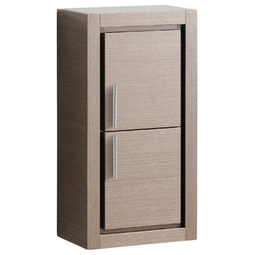 Fresca Allier Gray Oak Bathroom Linen Side Cabinet With 2 Doors, Gray Oak