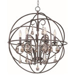 Maxim Lighting - Maxim Lighting 25144OI Orbit - Six Light Chandelier - Orbit Six Light Chandelier Oil Rubbed Bronze Shade Cognac CrysA spherical frame of metal surround a simple line chandelier draped in crystal for a transitional style that fits any interior design. Orbit is available in 2 sizes and 2 finishes, Oil Rubbed Bronze with Cognac crystal and a combo finish of Anthracite and Polished Nickel with Clear crystal.Oil Rubbed Bronze Finish with Shade with Cognac CrystalA spherical frame of metal surround a simple line chandelier draped in crystal for a transitional style that fits any interior design. Orbit is available in 2 sizes and 2 finishes, Oil Rubbed Bronze with Cognac crystal and a combo finish of Anthracite and Polished Nickel with Clear crystal. *Number of Bulbs: 6 *Wattage: 60W * BulbType: Candelabra *Bulb Included: No *UL Approved: Yes