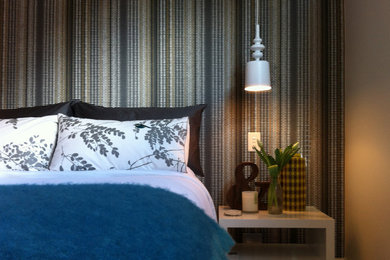 Photo of a transitional bedroom in Melbourne.