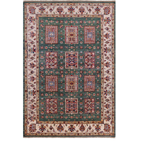 6' 8" X 9' 10" Super Kazak Hand Knotted Wool Rug Q7626