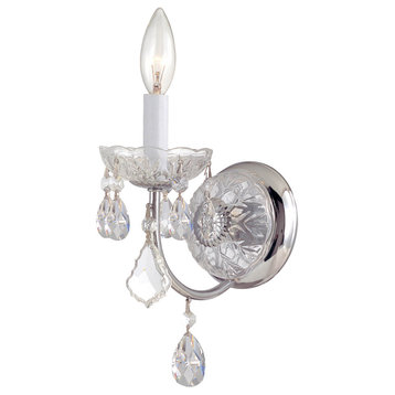 Imperial 1 Light Wall Sconce, Clear Hand Cut