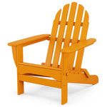 POLYWOOD - Polywood Classic Folding Adirondack Chair, Tangerine - Summertime and relaxation take on a whole new meaning when you kick back in the comfortably contoured seat of the POLYWOOD Classic Folding Adirondack. This sturdy chair is constructed of solid POLYWOOD lumber that's durable enough to withstand nature's elements. Plus, it comes with the added convenience of folding flat for easy storage and transportation. While this chair is available in a variety of attractive, fade-resistant colors that give the appearance of painted wood, it requires none of the maintenance real wood does. There's no painting, staining or waterproofing involved, nor will this chair splinter, crack, chip, peel or rot. It's also resistant to stains, corrosive substances, salt spray and other environmental stresses. Here's something else you'll like about this easy, worry-free chairit's made right here in the USA and backed by a 20-year warranty.