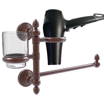 Waverly Place Hair Dryer Holder and Organizer, Antique Copper
