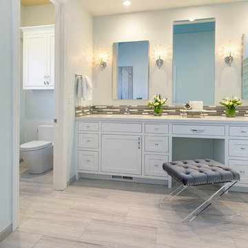 Transitional Spa-Inspired Bathroom with Water Closet