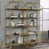 Sauder International Lux Metal 5 Shelf Bookcase in Satin Gold Finish