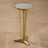 French Moderne Side Table, Antique Brass and Mirror