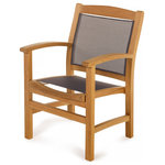 ARB Teak & Specialties - Teak & Textilene Park Armchair Colorado - This chair has all the elegance of an armchair while being as comfortable as a beach lounge chair. The textilene seat and backrest provide comfort and ample support. For superior ergonomics, the curved front rail allows your thighs to relax while the gently arched back mimics the curve of your spine.
