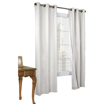 Thermalogic Weather Cotton Fabric Grommet Top Window Panel Pair White