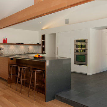 Modern walnut and white