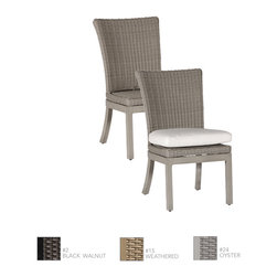 Rustic Woven Resin Wicker Dining Side Chair by Summer Classics - Outdoor Dining Chairs