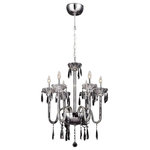 Eurofase - Eurofase 26237-015 Villa - Six Light Chandelier - The Villa small chandelier has clear crystal glass arms and bobeches with crystal and chrome accents.  Canopy Included: TRUE  Canopy Diameter: 5.75 x 2. Bulb Voltage: 120  Villa Six Light Chandelier Chrome Clear Crystal *UL Approved: YES *Energy Star Qualified: n/a  *ADA Certified: n/a  *Number of Lights: Lamp: 6-*Wattage:60w E12 bulb(s) *Bulb Included:No *Bulb Type:E12 *Finish Type:Chrome