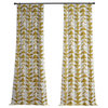 Triad Gold Printed Cotton Blackout Curtain Single Panel, 50Wx108L