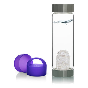 Water Bottle, VitaJuwel ViA Gemwater Bottle, Purple Loop Caps, Diamonds