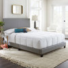 Dreams Bespoke Oliver Faux Gray Leather Upholstered Platform Bed, King