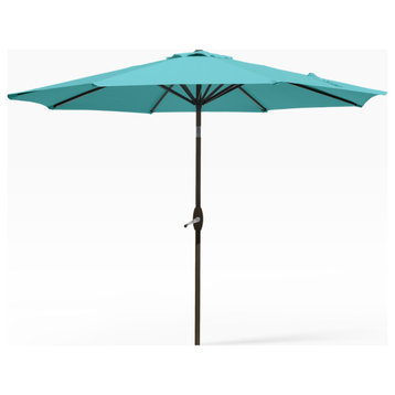 Westintrends 9 Ft Outdoor Patio Market Table Umbrella with Tilt and Crank, Turquoise
