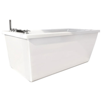 DreamLine Levantine 60 in. L x 23 in. H White Acrylic Freestanding Bathtub