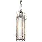 Hudson Valley Lighting - Portland 1-Light Pendant, Historic Nickel, 19" - We've adapted the classic coach lamp to create our Portland collection. Opal glass evenly diffuses glowing white light from within the lamps' clean-lined, cylindrical cages. Hook-and-eye hangers provide the authentic details that make our fixtures standout. Portland adds a hint of rustic charm to a style that carries contemporary allure.