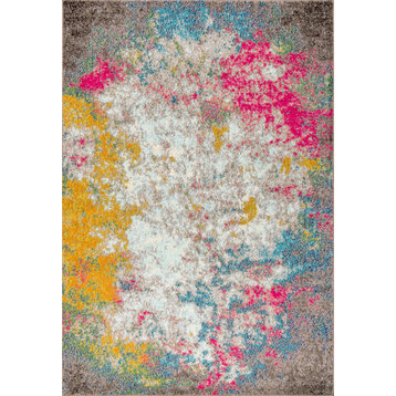 Contemporary POP Modern Abstract Multi/Yellow 3' x 5' Area Rug
