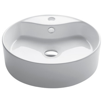 Elavo Ceramic Round Vessel White Sink