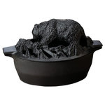 John Wright - Black Matte Bear Steamer - "The Bear Steamer, our most popular design, is perfect for anyone who loves the outdoors and nature. Made of cast iron, the Bear Steamer's unique, high-quality design features a durable porcelain finish inside and out to resist rusting and chipping. Used for humidifying, it will bring a pleasant fragrance to a room when filled with potpourri.