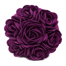 round purple throw pillow