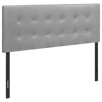 Bed, Headboard Only, Full Size, Bedroom, Upholstered, Pu Leather Look, Grey