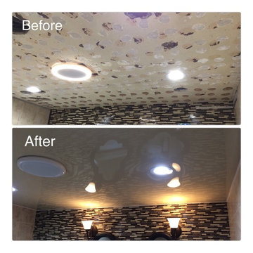 Stretch ceiling in the bathroom