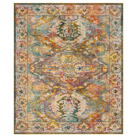 Safavieh Crystal Collection CRS516 Rug, Light Blue/Orange, 9' X 12'