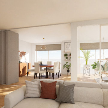 Modern-Contemporary-Minimalist-Open Plan living dininng room- London